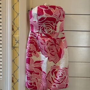 Lilly Pulitzer Pink Roses Vintage Mini Dress Size 2